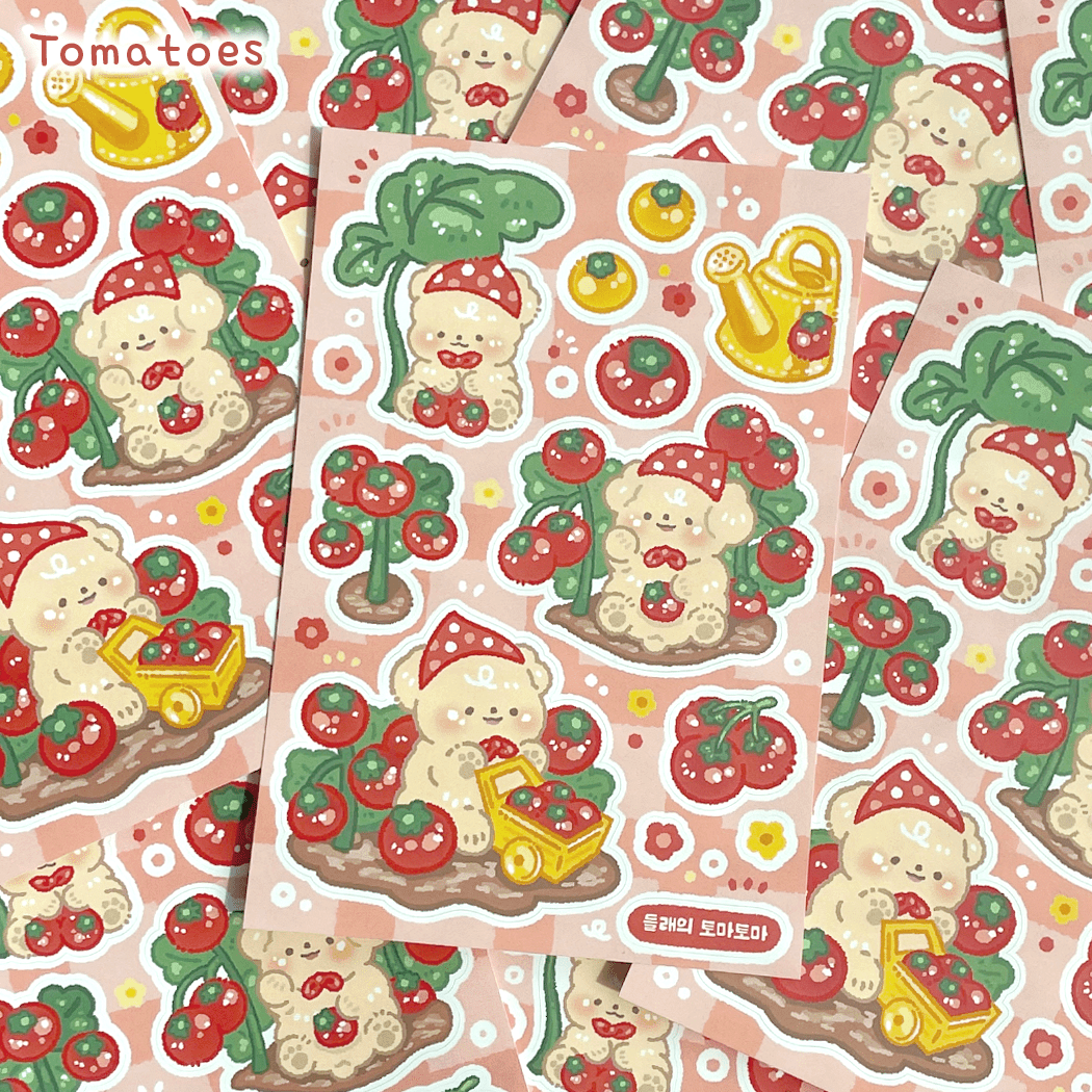 [Mindlelae Store] Challenge! Cooking Tycoon Sticker Pack (Single/Pack) - Mindlelae Store_Single - Tomatoes_korean_sticker_stationery
