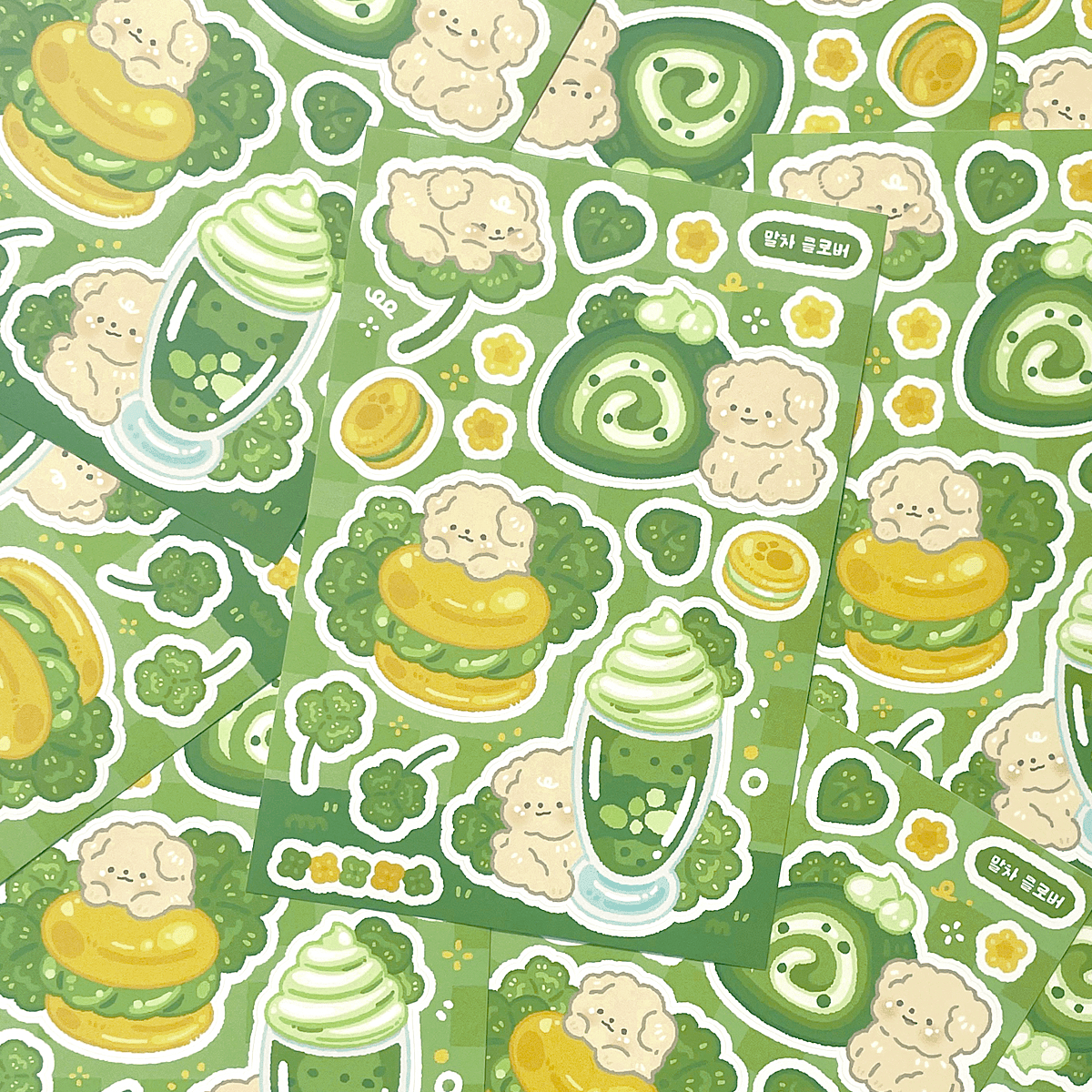 [Mindlelae Store] Feeling Lucky! Renewal Sticker Pack (Single/Pack) - Mindlelae Store_Single - Green Tea Clover_korean_sticker_stationery