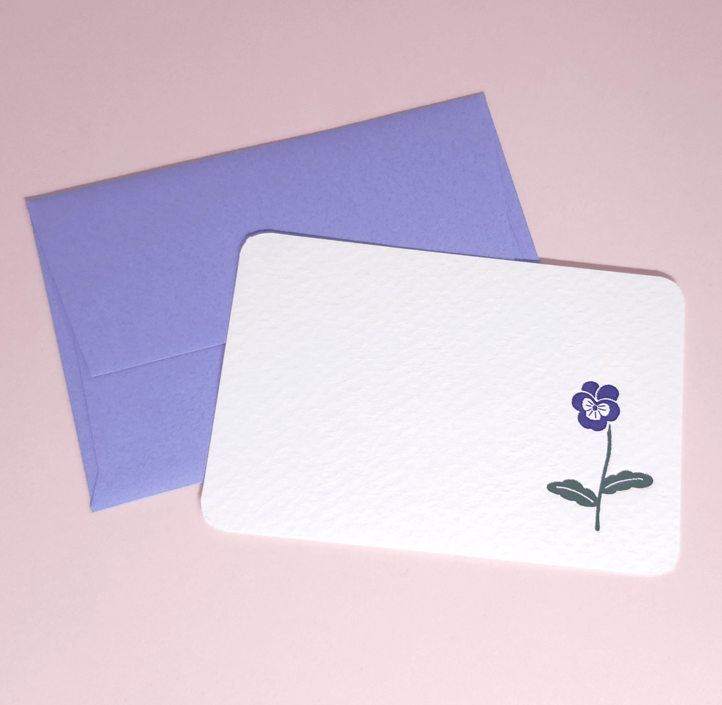 [MK07] Makota Mini Message Card Set - Purple Pansy - El commun__korean_sticker_stationery