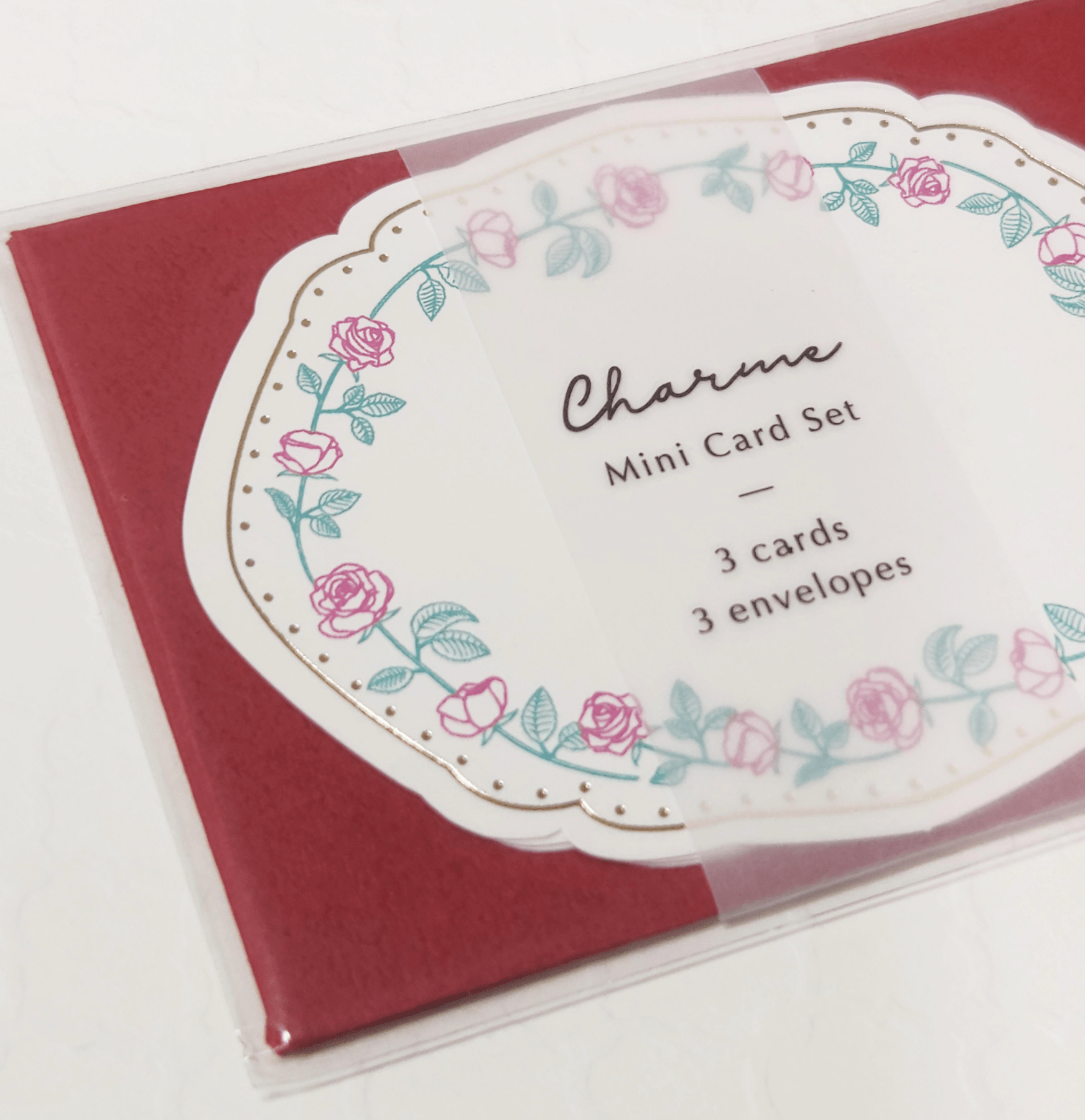 [MK10] Makota Mini Message Card Set - Rose - El commun__korean_sticker_stationery