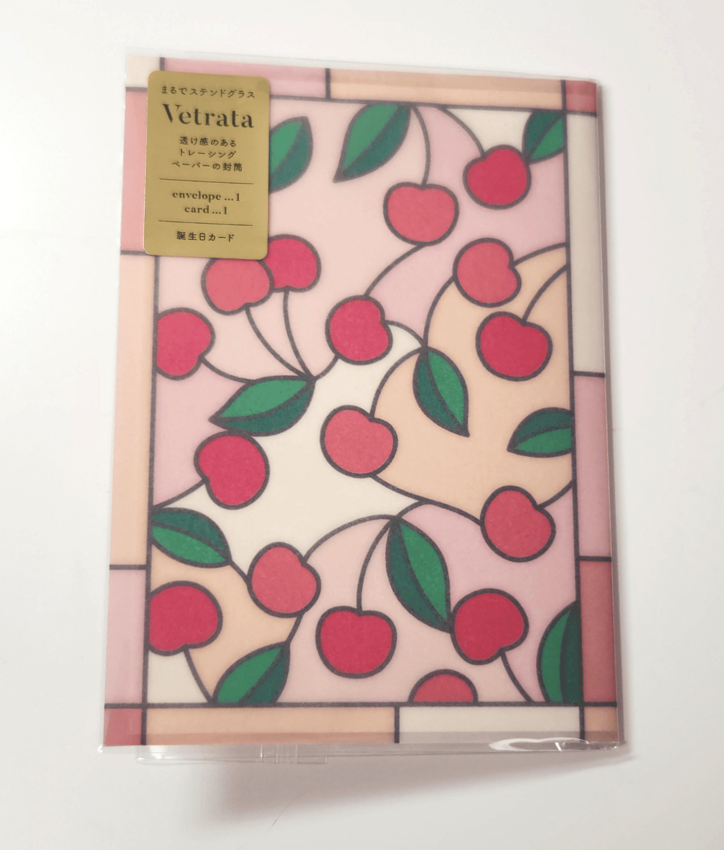 [MK14] Makota Happy Birthday Greeting Card - Cherry - El commun__korean_sticker_stationery
