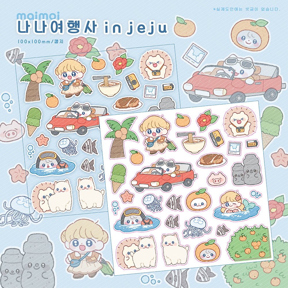 [MM01] Maimoi Nana Travelers in Jeju Sticker Sheet - Maimoi__korean_sticker_stationery