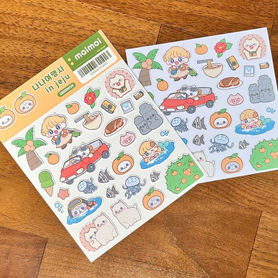 [MM01] Maimoi Nana Travelers in Jeju Sticker Sheet - Maimoi__korean_sticker_stationery