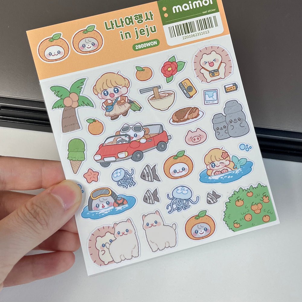 [MM01] Maimoi Nana Travelers in Jeju Sticker Sheet - Maimoi__korean_sticker_stationery