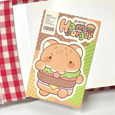 [MM101] NEW Maimoi 'Give Me Pizaa/Hamburger' Sugar Glitter Removable Sticker Seal (options) - Maimoi_MM101S1 - Hamburger_korean_sticker_stationery