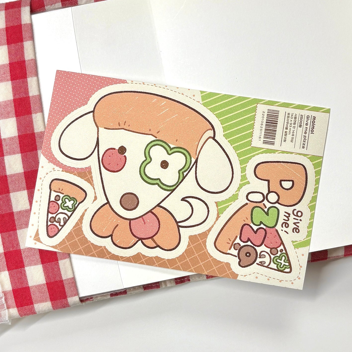 [MM101] NEW Maimoi 'Give Me Pizaa/Hamburger' Sugar Glitter Removable Sticker Seal (options) - Maimoi_MM101S2 - Pizza_korean_sticker_stationery