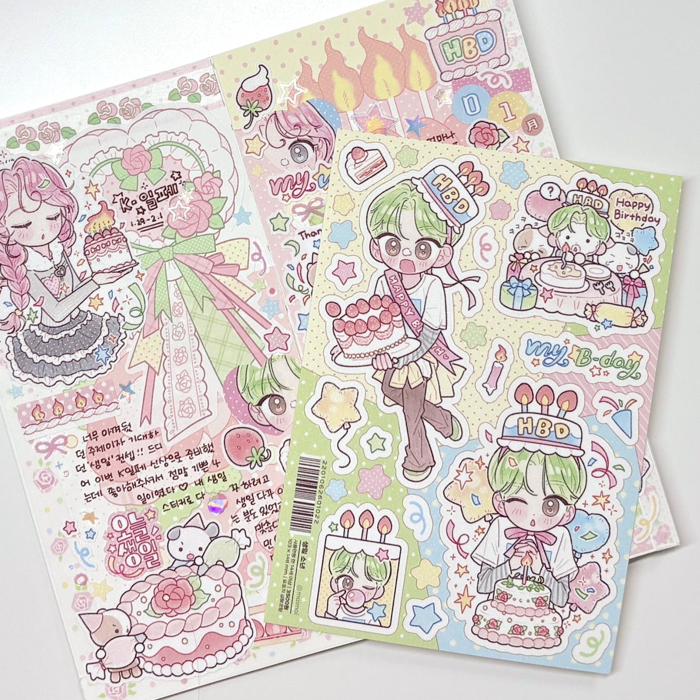 [MM105] NEW Maimoi 'HBD Sweet Birthday' Sticker Sheet Pack (Pack/Singles) - Maimoi_MM105S6 - Circle Numbers_korean_sticker_stationery