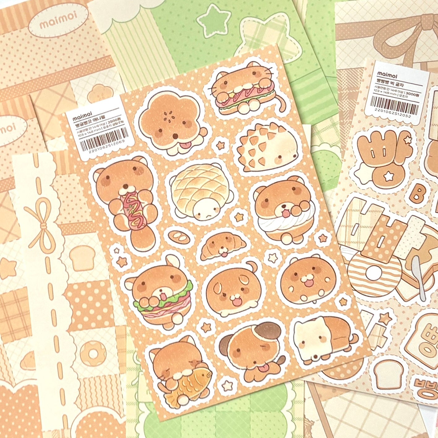 [MM109] NEW Maimoi 'Bread Animals' Sticker Sheet - Maimoi__korean_sticker_stationery
