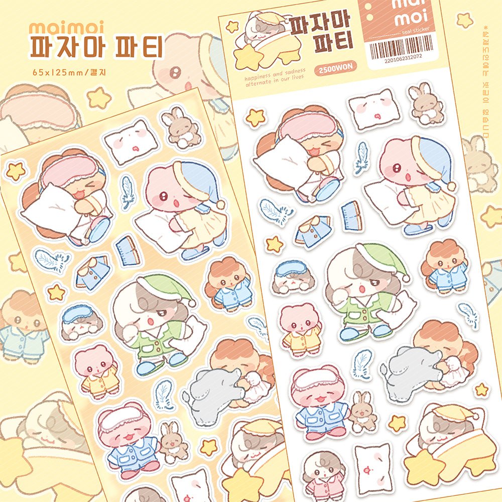 [MM11] Maimoi 'PJ Party' Sticker Sheet - Maimoi__korean_sticker_stationery
