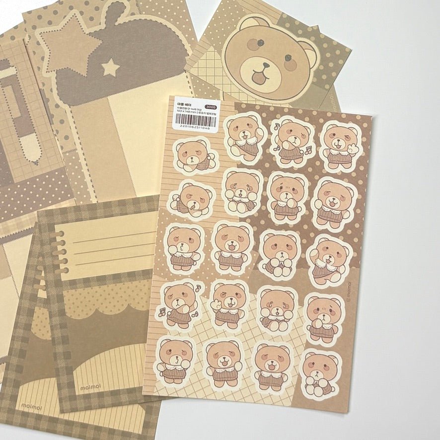 [MM111] NEW Maimoi 'Maron Bear' Sticker Sheet - Maimoi__korean_sticker_stationery