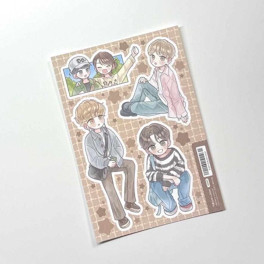 [MM112] NEW Maimoi 'Fall Boy/Girl' Sticker Sheet (options) - Maimoi_MM112S1 - Boy_korean_sticker_stationery