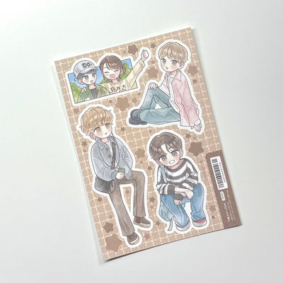 [MM112] NEW Maimoi 'Fall Boy/Girl' Sticker Sheet (options) - Maimoi_MM112S1 - Boy_korean_sticker_stationery