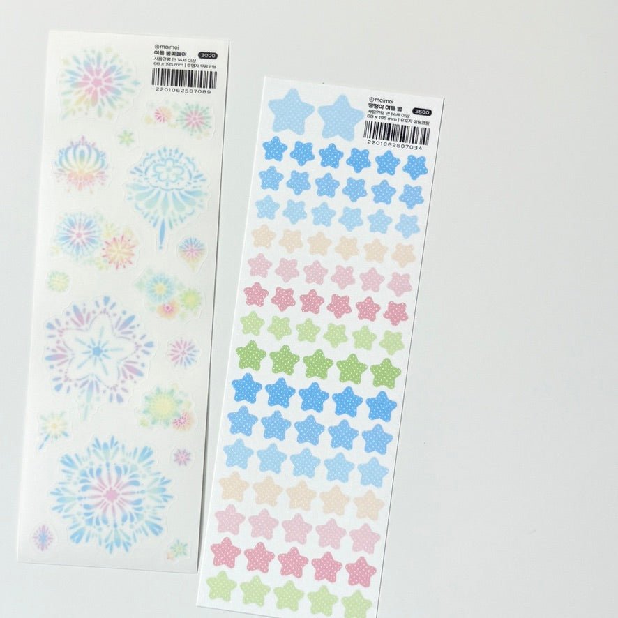 [MM114] NEW Maimoi 'Summer Fireworks' Sticker Sheet - Maimoi__korean_sticker_stationery