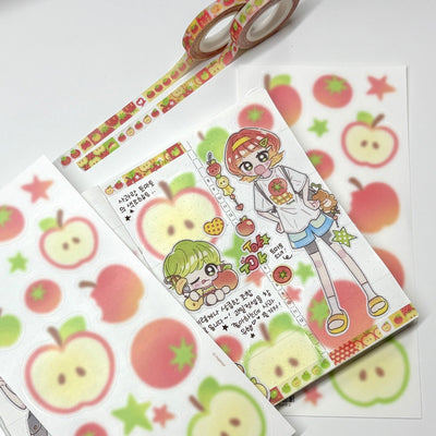 [MM118] NEW Maimoi 'Soft Red' Sticker Sheet - Maimoi__korean_sticker_stationery