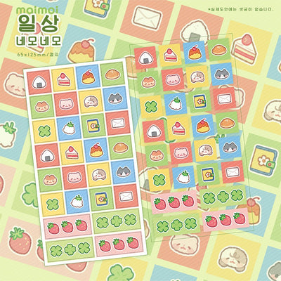 [MM42] Maimoi 'Daily Square Square' Sticker Sheet - Maimoi__korean_sticker_stationery