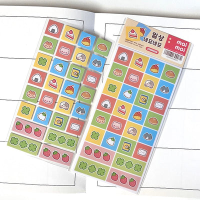 [MM42] Maimoi 'Daily Square Square' Sticker Sheet - Maimoi__korean_sticker_stationery