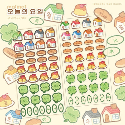 [MM46] Maimoi 'Today Is' Sticker Sheet - Maimoi__korean_sticker_stationery