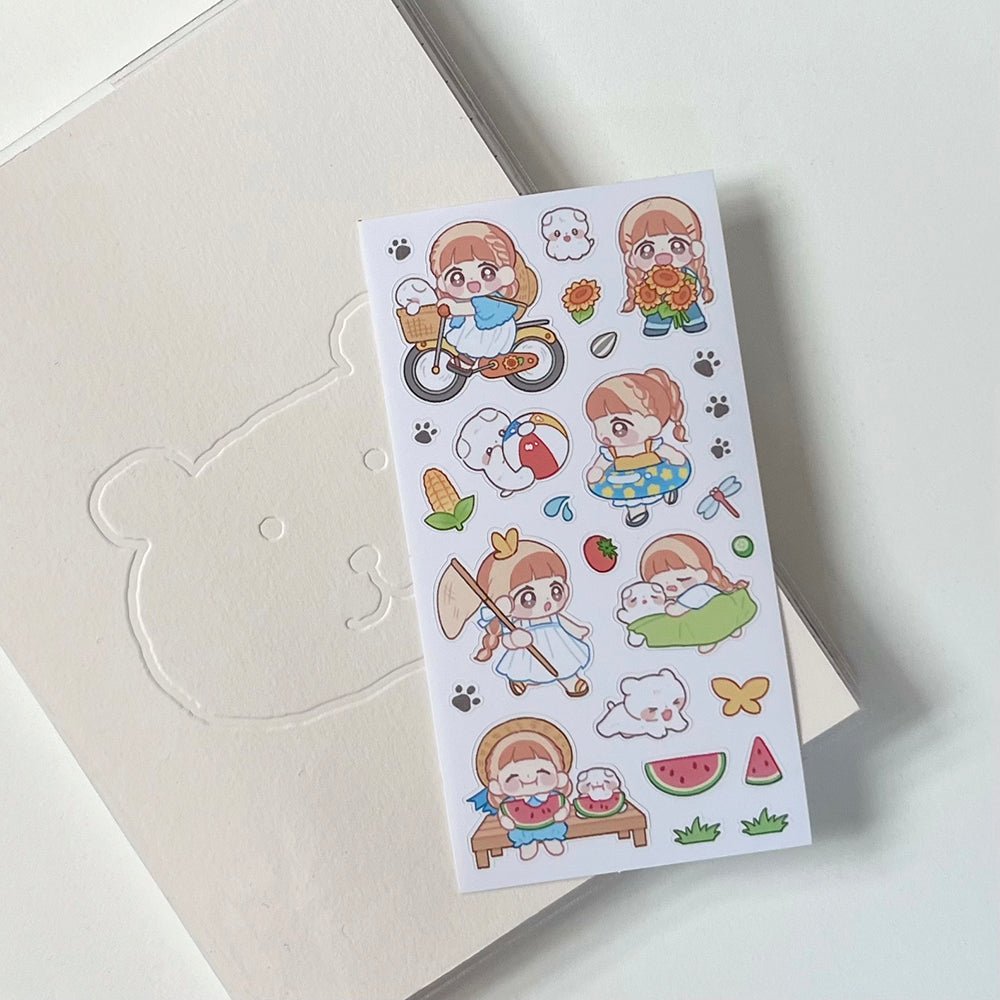 [MM47] Maimoi 'Daru's Summer Diary' Sticker Sheet - Maimoi__korean_sticker_stationery