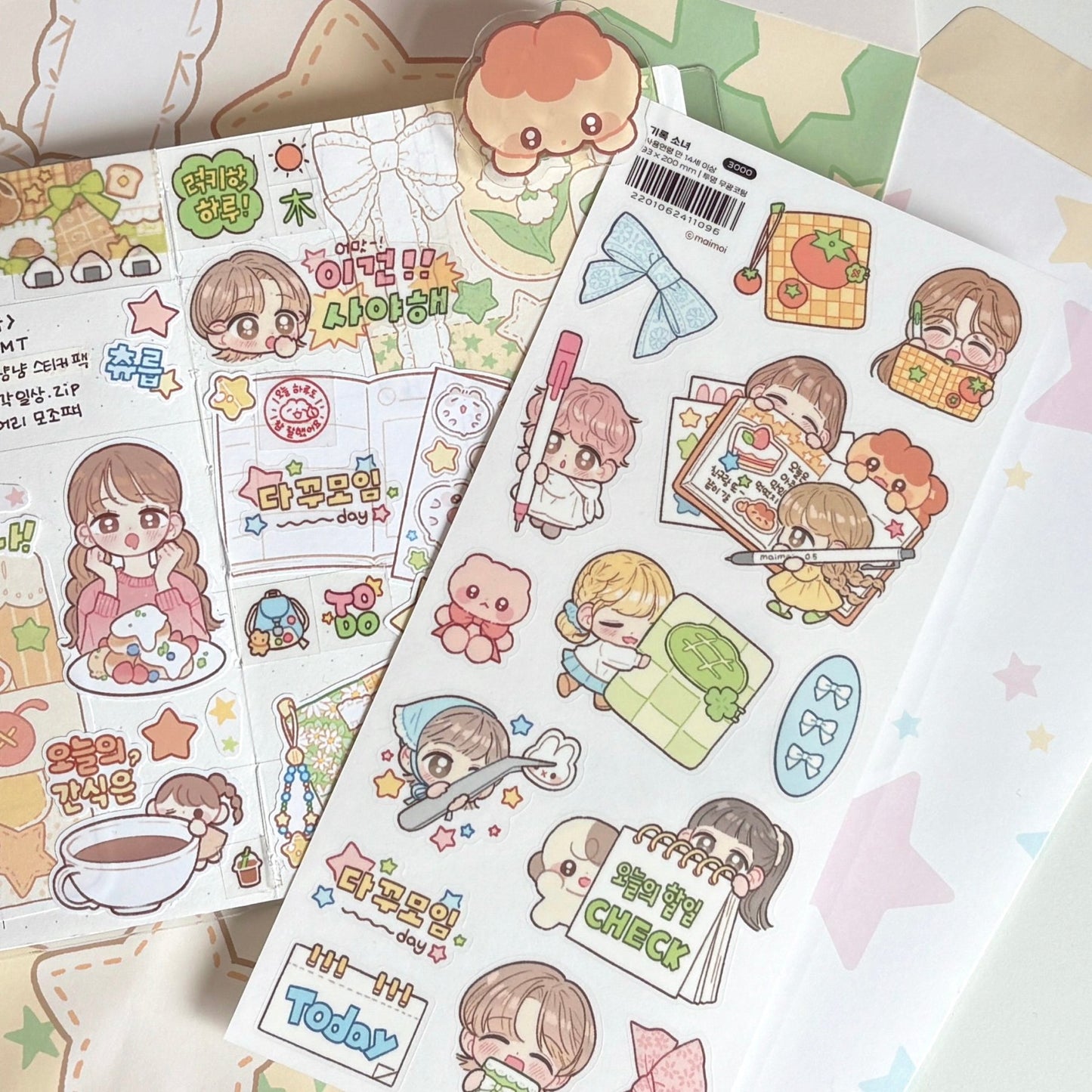 [MM69] Maimoi 'Record Girl' Sticker Sheet - Maimoi__korean_sticker_stationery