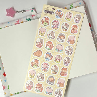[MM71] Maimoi 'Hanbok Friends' Removable Sticker Sheet - Maimoi__korean_sticker_stationery