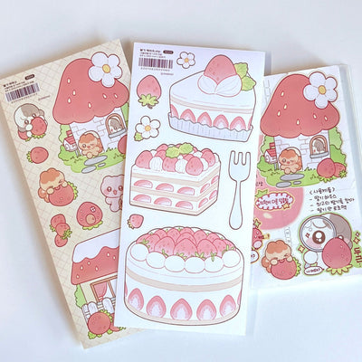 [MM72] Maimoi 'Strawberry Cake.zip' Sticker Sheet - Maimoi__korean_sticker_stationery