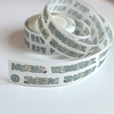 [MM99] Maimoi Weekly Kiss - cut Masking Tape 25mm x 5m (options) - Maimoi_MM99S1 - Jean_korean_sticker_stationery