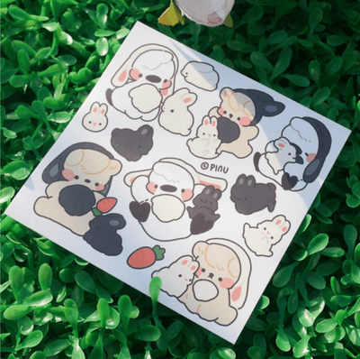 [MO26] Mong Mong Space Bunny Pinu Self - cut Sticker Pack - Mong Mong Space__korean_sticker_stationery