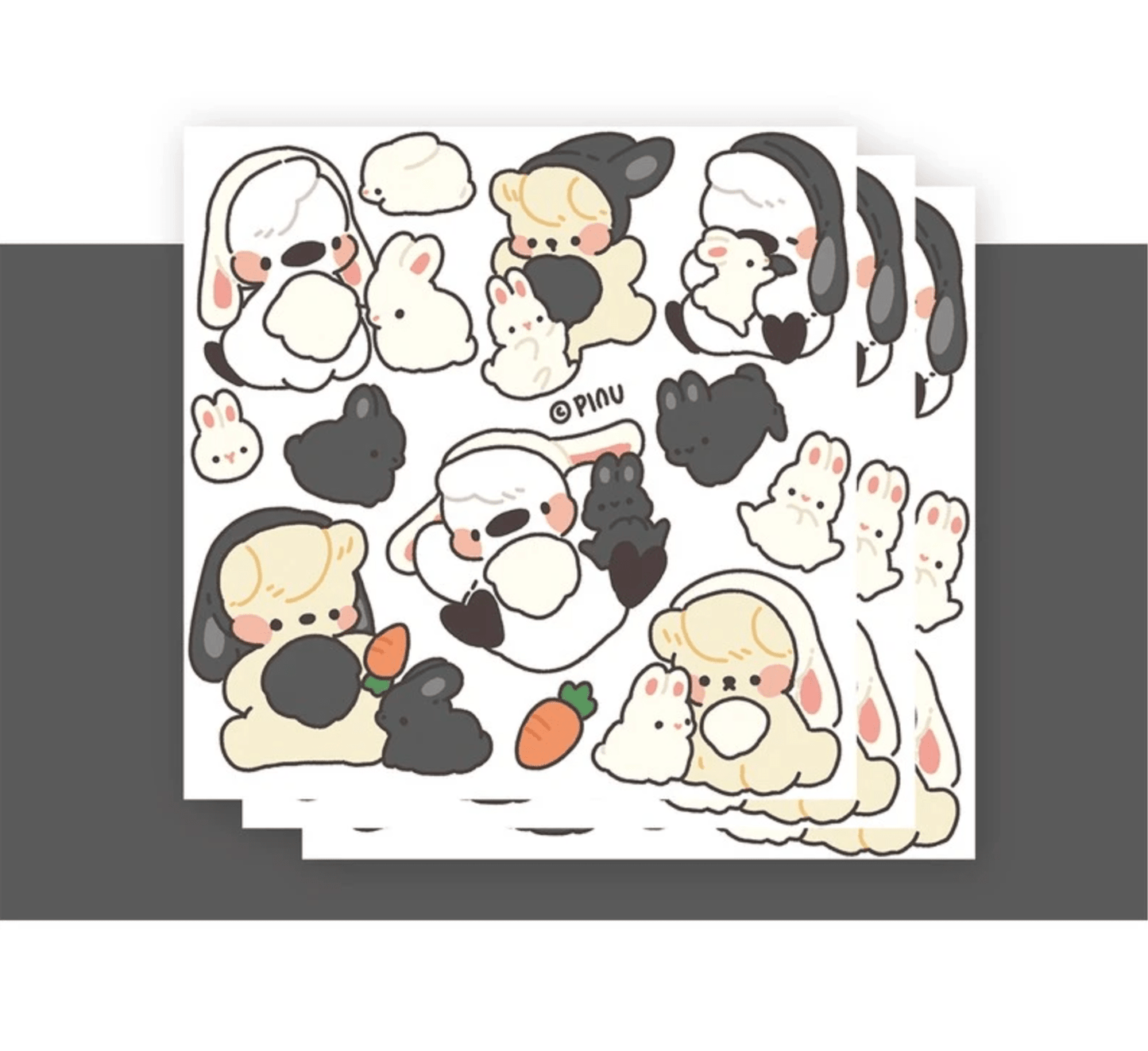 [MO26] Mong Mong Space Bunny Pinu Self - cut Sticker Pack - Mong Mong Space__korean_sticker_stationery