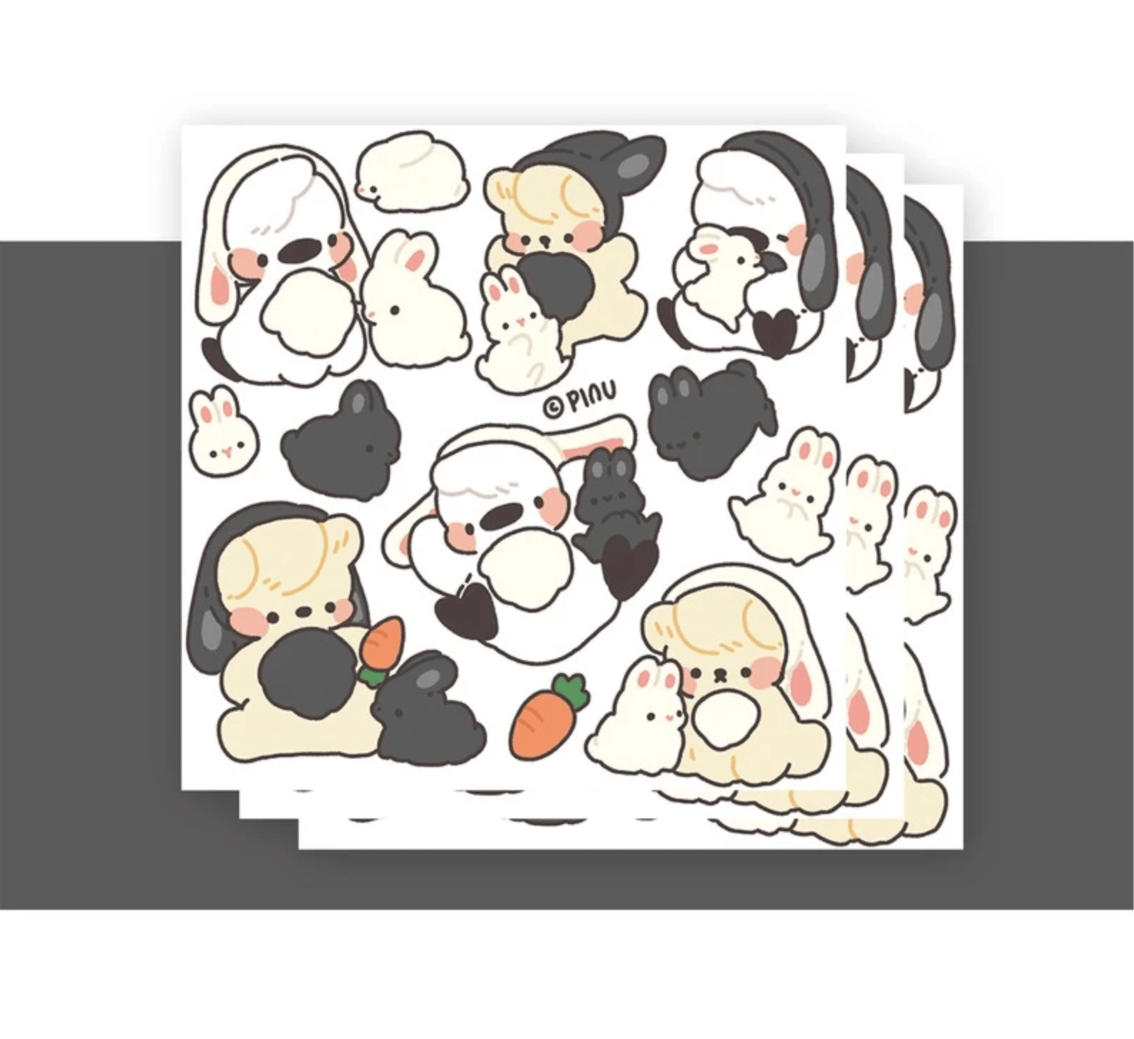 [MO26] Mong Mong Space Bunny Pinu Self - cut Sticker Pack - Mong Mong Space__korean_sticker_stationery