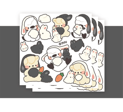 [MO26] Mong Mong Space Bunny Pinu Self - cut Sticker Pack - Mong Mong Space__korean_sticker_stationery