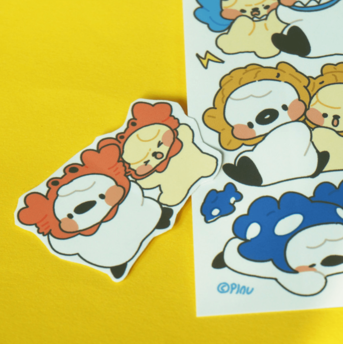 [MO28] Mong Mong Space Animal Hats Self - cut Sticker Pack - Mong Mong Space__korean_sticker_stationery