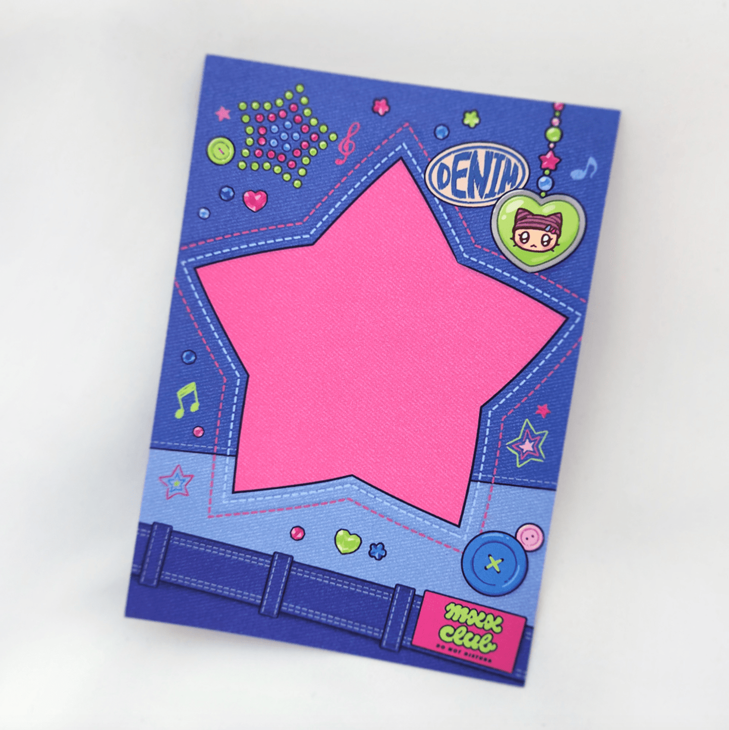 [MX18] Maxxie Club Denim Postcard (Dark Blue/Light Blue) - Maxxie Club_MX18S1 - Dark Denim_korean_sticker_stationery