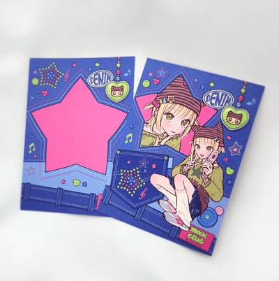 [MX18] Maxxie Club Denim Postcard (Dark Blue/Light Blue) - Maxxie Club_MX18S1 - Dark Denim_korean_sticker_stationery