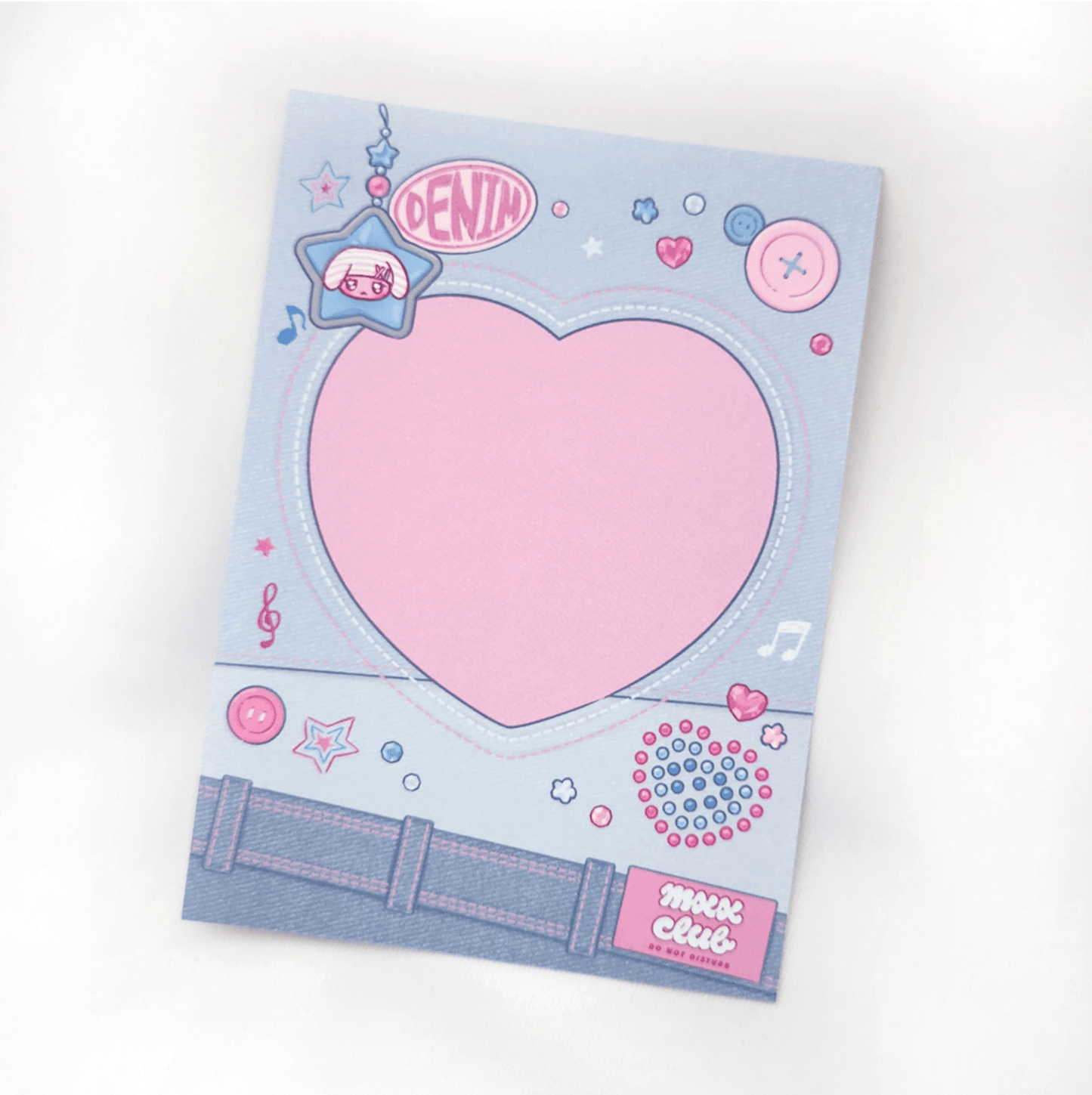 [MX18] Maxxie Club Denim Postcard (Dark Blue/Light Blue) - Maxxie Club_MX18S2 - Light Denim_korean_sticker_stationery