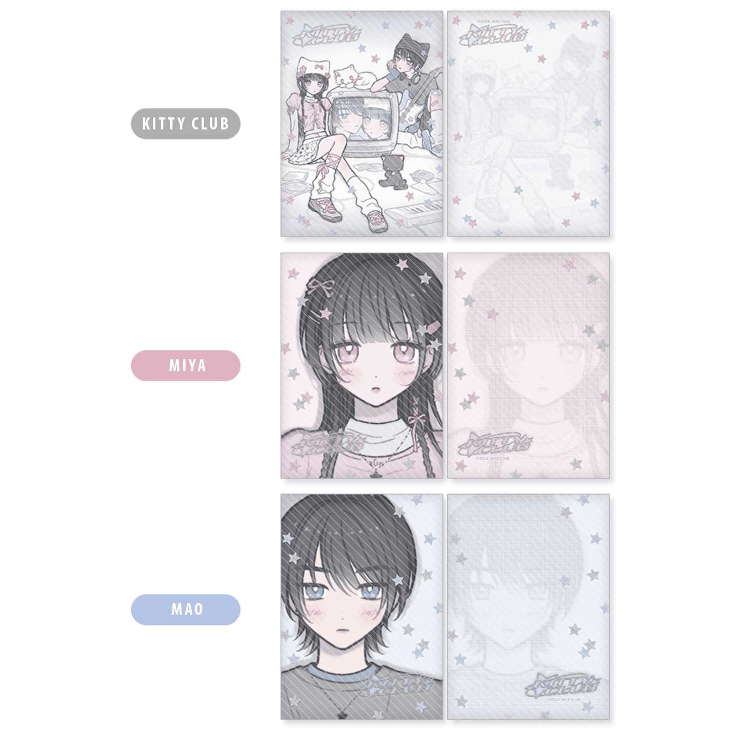 [MX38] Maxxie Club Kitty Club Postcard (options) - Maxxie Club_MX38S1 - Kitty Club_korean_sticker_stationery