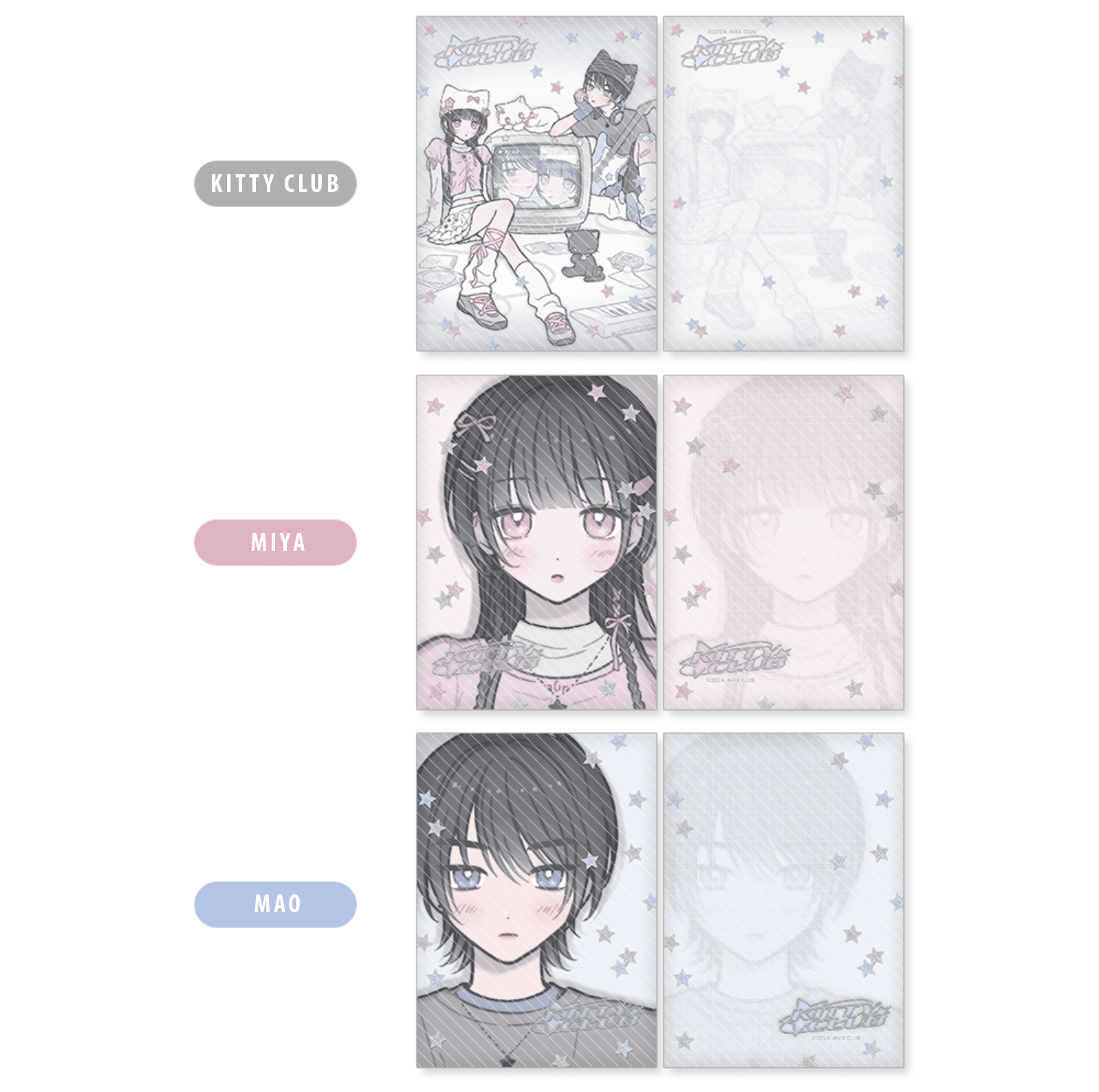 [MX38] Maxxie Club Kitty Club Postcard (options) - Maxxie Club_MX38S1 - Kitty Club_korean_sticker_stationery