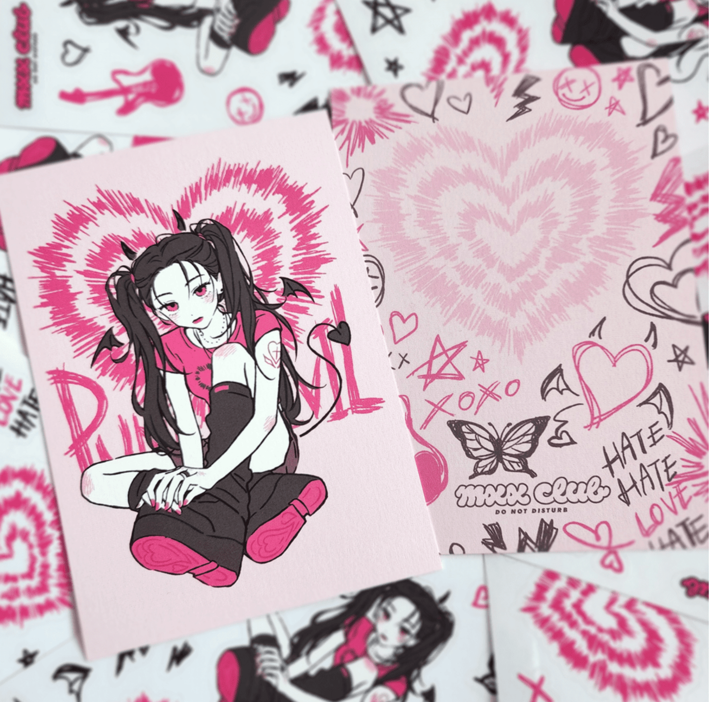 [MX58] Maxxie Club Punk Devil Postcard - Maxxie Club__korean_sticker_stationery