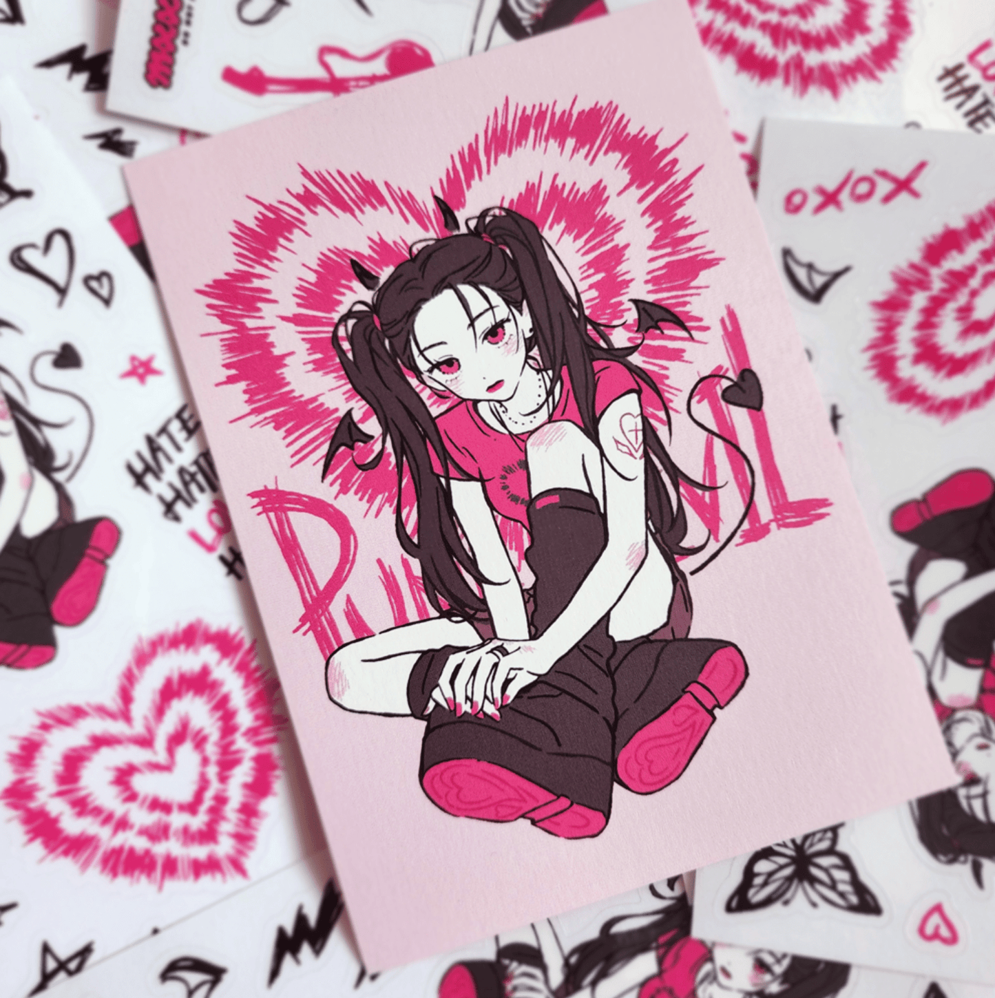 [MX58] Maxxie Club Punk Devil Postcard - Maxxie Club__korean_sticker_stationery