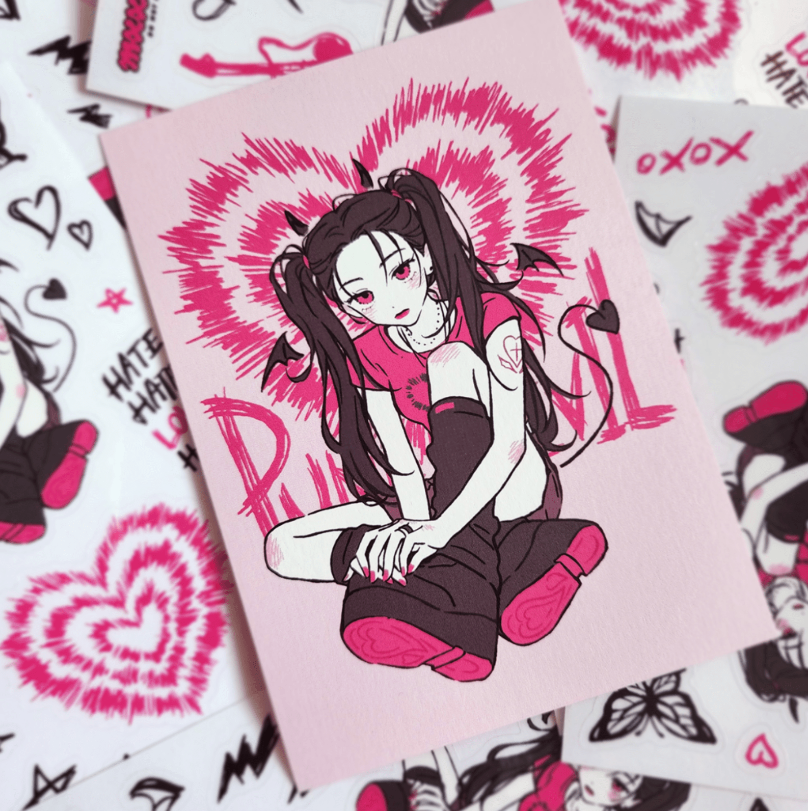 [MX58] Maxxie Club Punk Devil Postcard - Maxxie Club__korean_sticker_stationery