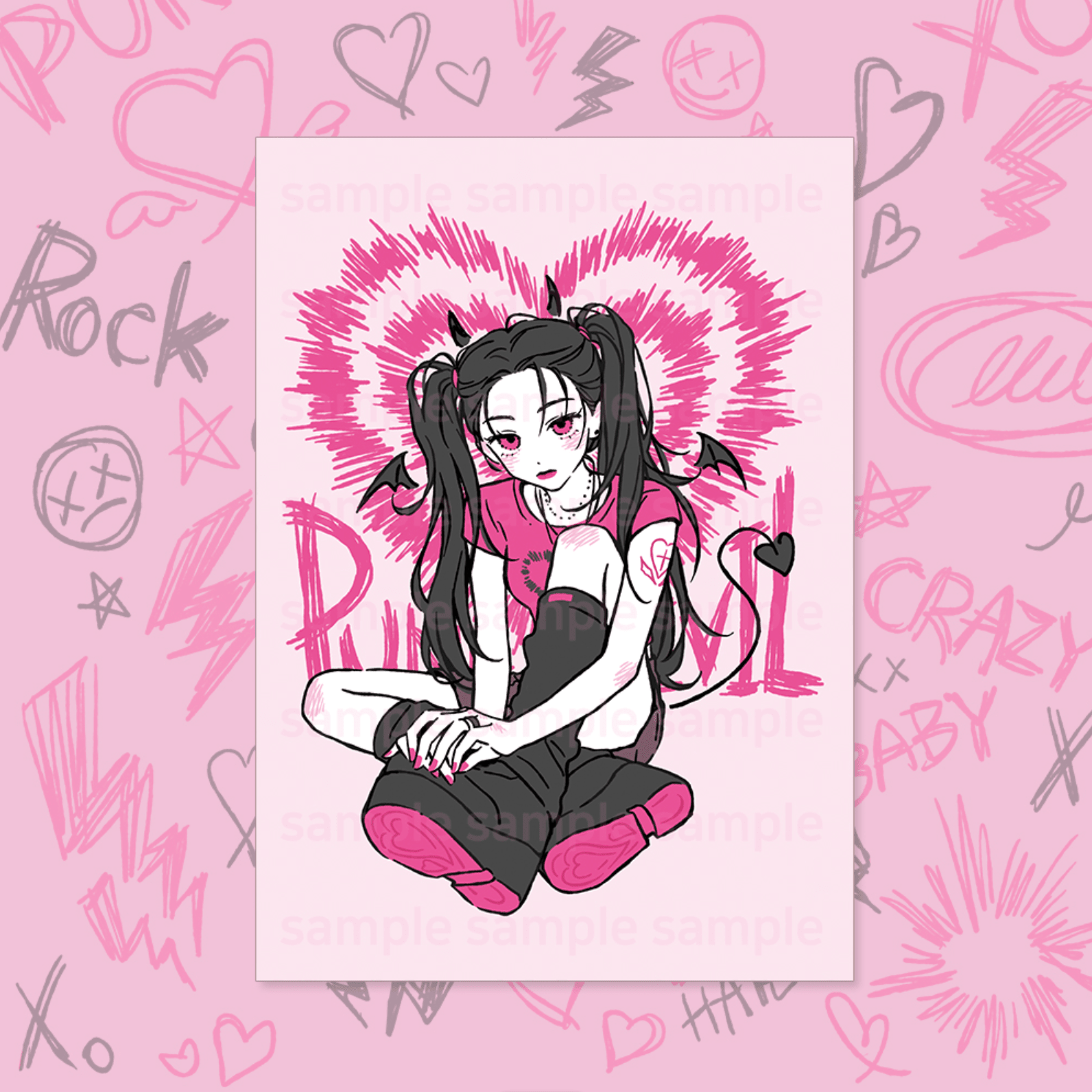 [MX58] Maxxie Club Punk Devil Postcard - Maxxie Club__korean_sticker_stationery