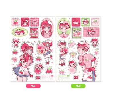 [MX72] Maxxie Club Cherry Jelly Factory Sticker Sheets (options) - Maxxie Club_MX72S1 - Cherry (Pigtail)_korean_sticker_stationery