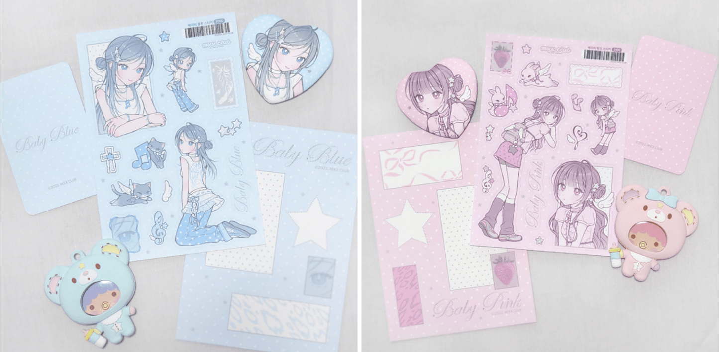 [MX92] Maxxie Club 'Baby Colors' Postcard (options) - Maxxie Club_MX92S2 - Baby Pink_korean_sticker_stationery