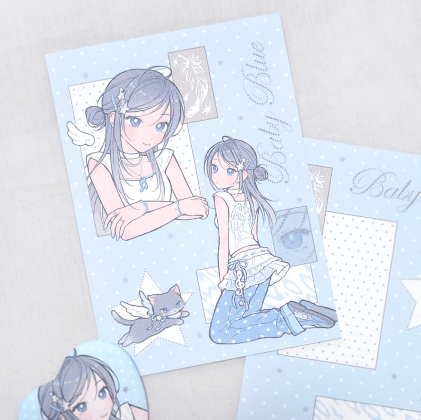 [MX92] Maxxie Club 'Baby Colors' Postcard (options) - Maxxie Club_MX92S1 - Baby Blue_korean_sticker_stationery