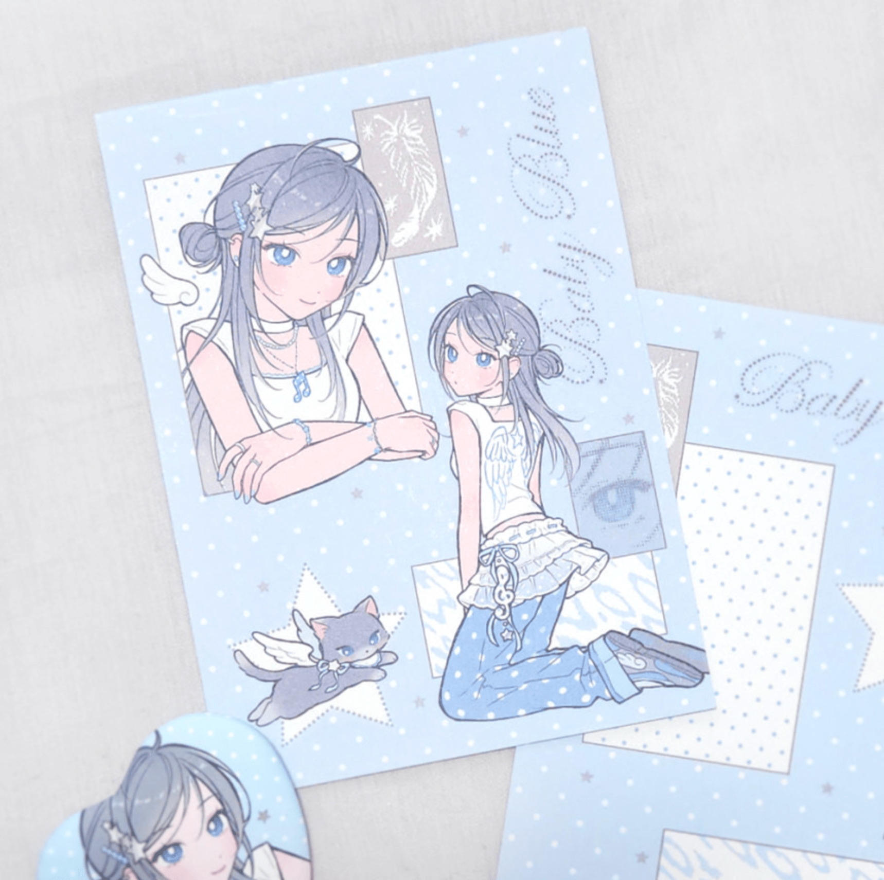[MX92] Maxxie Club 'Baby Colors' Postcard (options) - Maxxie Club_MX92S1 - Baby Blue_korean_sticker_stationery