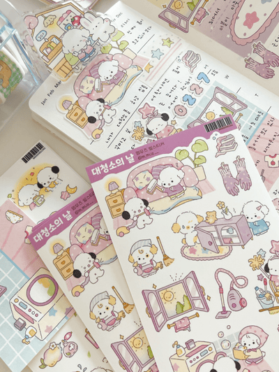 [MZ06] NEW Mummuz 'Deep Cleaning Day' Sticker Sheet - Mummuz__korean_sticker_stationery