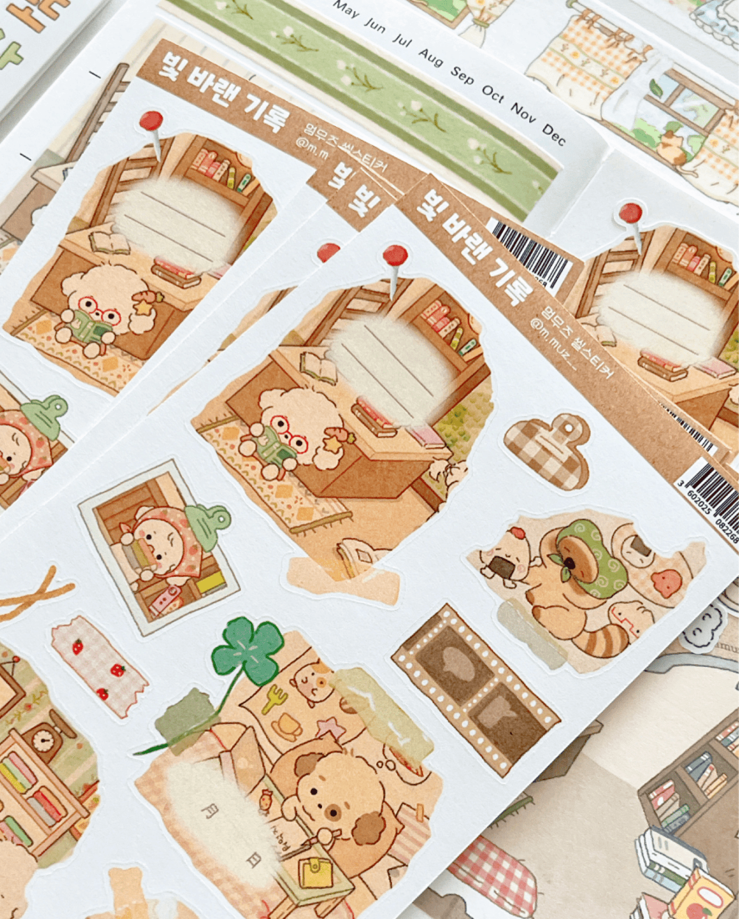 [MZ16] NEW Mummuz 'Faded Record' Sticker Sheet - Mummuz__korean_sticker_stationery