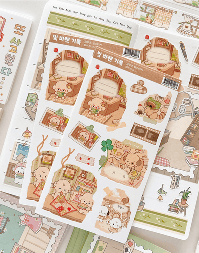 [MZ16] NEW Mummuz 'Faded Record' Sticker Sheet - Mummuz__korean_sticker_stationery