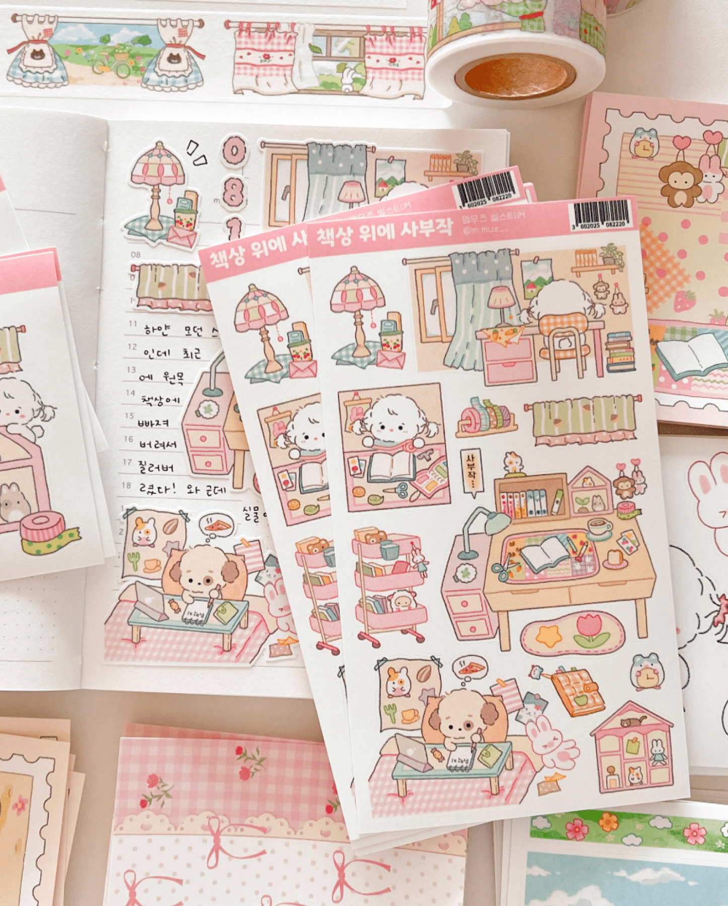 [MZ18] NEW Mummuz 'Doing Things on My Desk' Sticker Sheet - Mummuz__korean_sticker_stationery