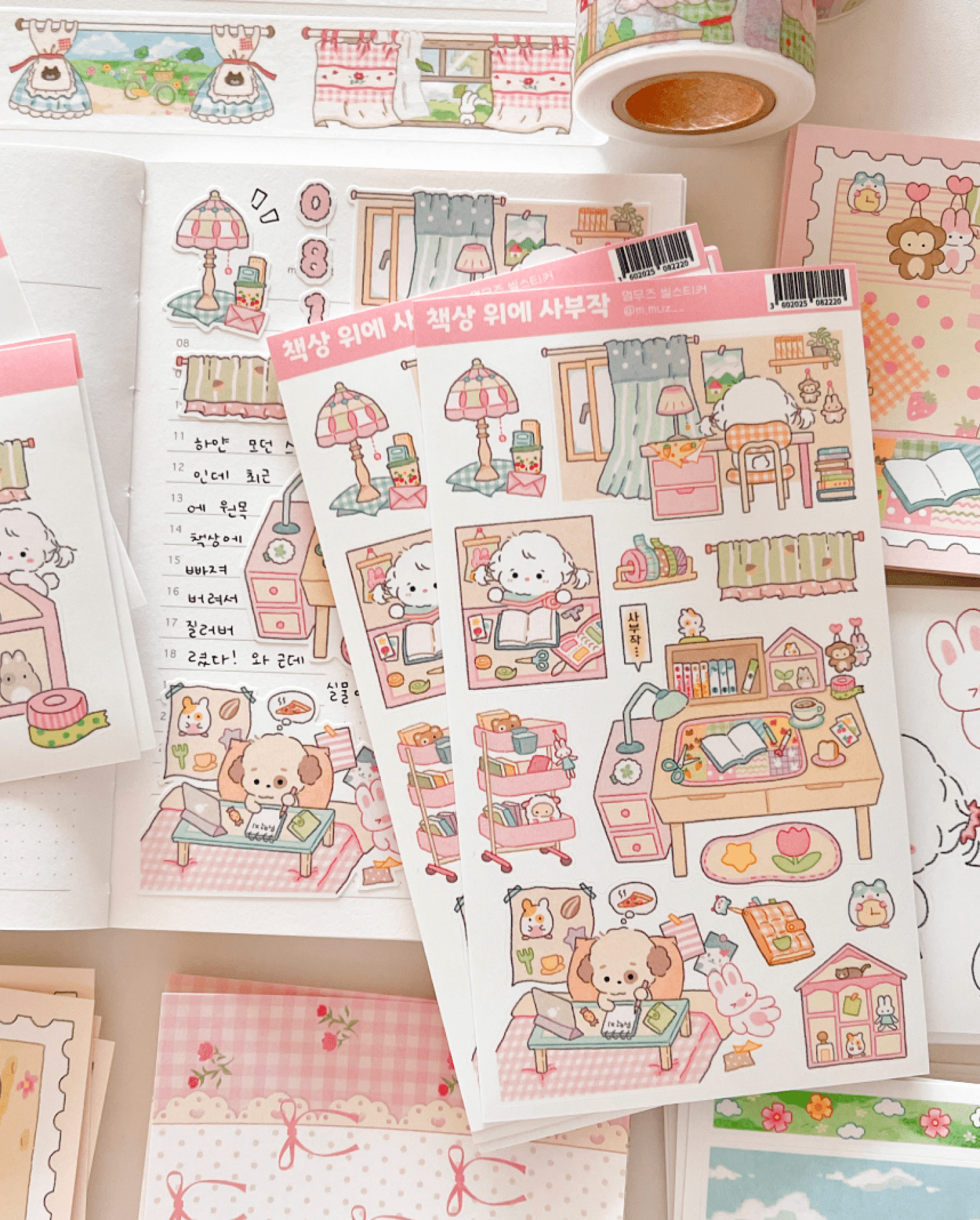 [MZ18] NEW Mummuz 'Doing Things on My Desk' Sticker Sheet - Mummuz__korean_sticker_stationery