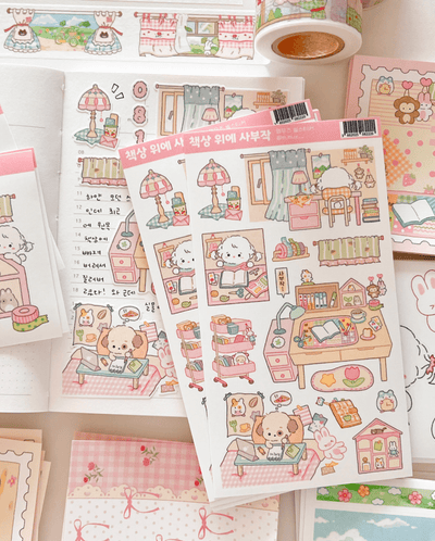 [MZ18] NEW Mummuz 'Doing Things on My Desk' Sticker Sheet - Mummuz__korean_sticker_stationery